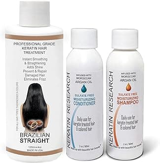 The Real BRAZILIAN STRAIGHT Keratin Blowout Complex Hair Treatment Kit Pro Grade Organic Natural Results Straighten & Smooth Any Hair Type Color Or Condition Keratina Brasilera Tratamiento (120ml kit)