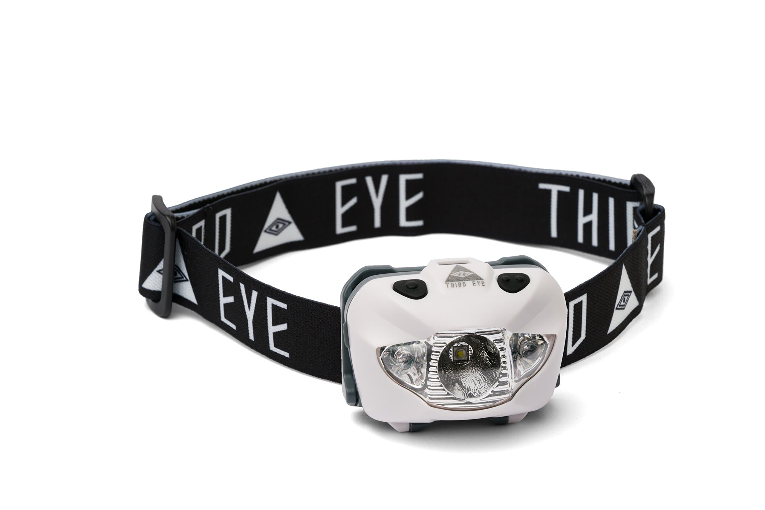 Third Eye Headlamps - Powerful and Stylish Camping LED Headlamp Flashlight - 168 Lumens, Red and White Light, Adjustable Tilt, Multiple Brightness Modes - Lightweight, Durable (Third Eye Black Logo)