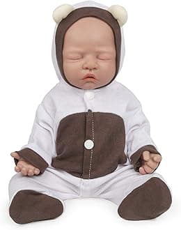 Vollence 12 inch Sleeping Silicone Baby Dolls Girl Weighted 2.54 lb,[NOT Vinyl],Silicone Full Body Reborn Lifelike Realistic Real Life Newborn Soft Babies Gift with Feeding Accessories for Kids Age 3+