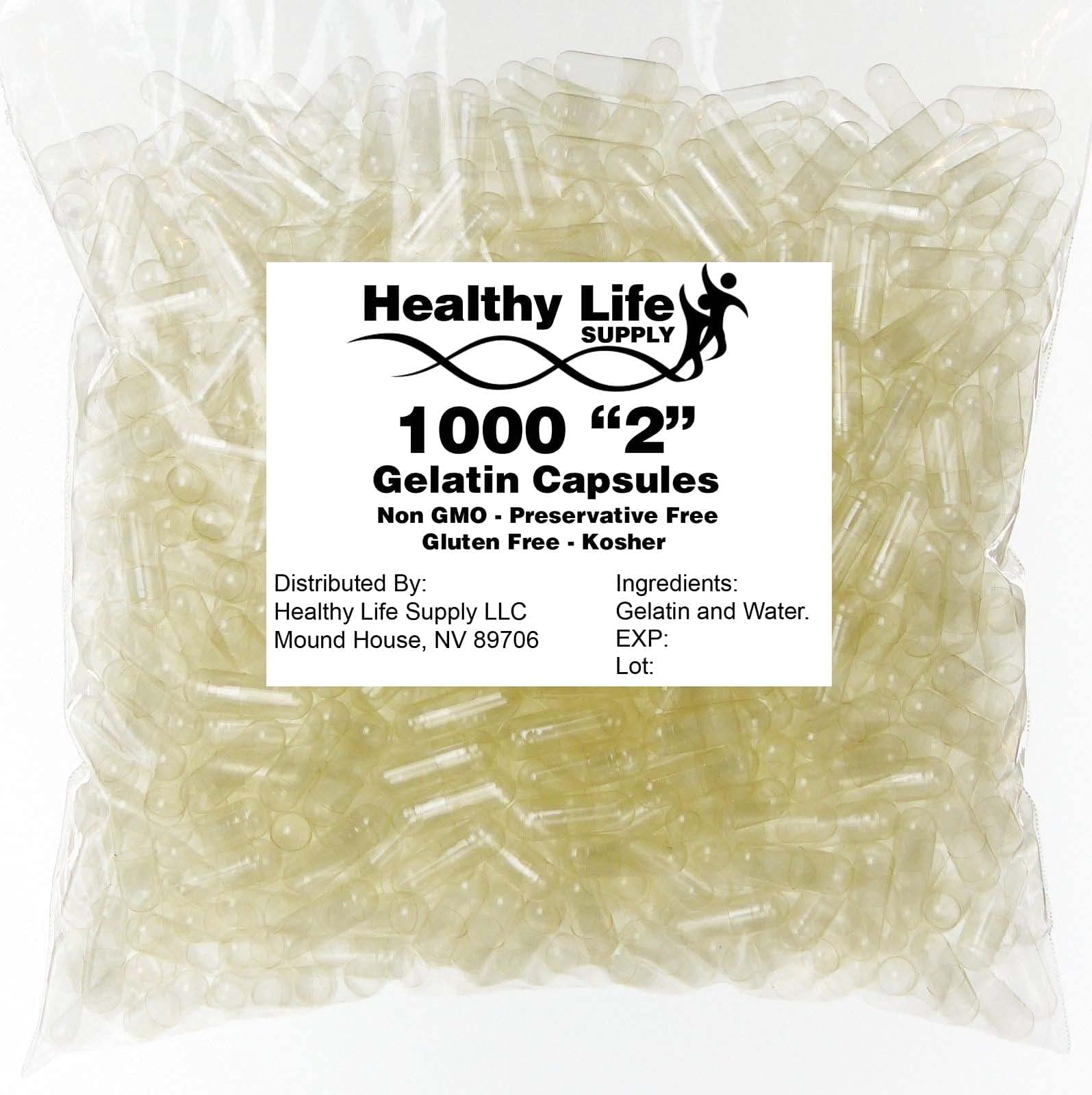 Empty Gelatin Capsules - 1000 Size"2" Bulk Wholesale