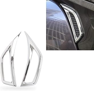 Fogfar 2 PCS Car Fender Air Outlet Patch, Body Fender Trim Strip, Wheel Eyebrow Side Air Conditioner Air Outlet Cover, Compatible with 18-21 Jeep Wrangler JL Gladiator JT Accessories (Plating Silver)