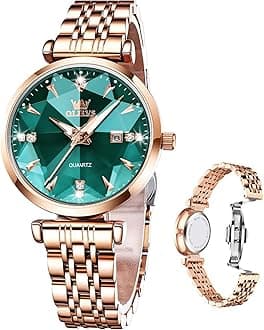 - Women Watches Simple Dress Ladies Watch Rose Gold Stainless Steel Watch Waterproof Quartz Date Luxury Diamond Small Wristwatch Fashion Analog Female Reloj Mujer Blue White Green Red Yellow Face