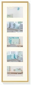 walther design Picture Frame Gold 5X 10x15 cm Gallery with PassepArtout, New Lifestyle Plastic Frame KV515G