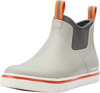 Men's Deck Rain Boots Saltwater Fishing Booties Waterproof Ankle Rain Boots with High Traction