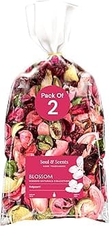 Soul & Scents Blossom Potpourri | Dried Flowers | Fine-Living | Natural Decoration | Mood Enhancer | Perfect for Home Decor, Gifts, and Aromatherapy | Made in India | Pack of 2-140gm Each