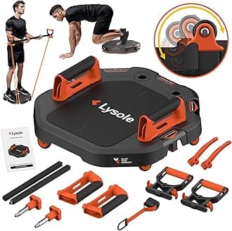 Push Up Board,Home Gym,Portable Exercise Equipment,Pilates Bar & 20 Fitness Accessories with Resistance Bands & Ab Roller Wheel,Full Body Workout at Home