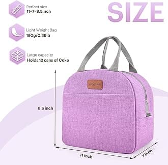 Lunch Bag for Women & Men Adult Insulated Lunch Box, Small Leakproof Cooler Food Lunch Containers Reusable High Capacity Lunch Tote Bags for Work, Travel, Outdoor (Purple)