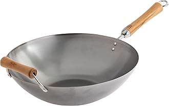 Carbon Steel Wok, 14-Inch, Silver