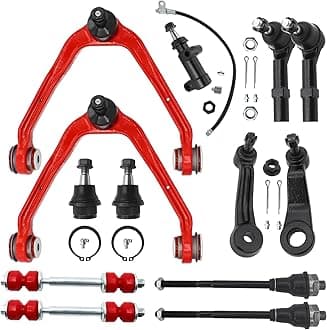 AWD 4WD Front End 13pc Suspension Control Arm Kit for Chevy Silverado GMC Sierra 1500, Suburban 1500 Tahoe, Avalanche 1500, Pre-installed Ball Joint - Upgraded PU Bushings