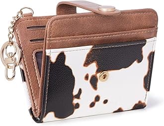 POIUGOYASlim Wallet for Women,RFID Blocking Bifold Credit Card Holder with Zipper Coin Pocket,ID Window,Keychain