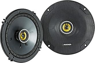 KICKER 46CSC654 Car Audio 6 1/2" Coaxial Full Range Stereo Speakers Pair CSC65,Black