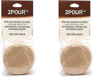 700x (2 Packs) Reusable Replacement Paper Filters Compatible With The Aeropress® Coffee Maker/Aeropress® Go - Vegan Non Bleached Natural - Free USA Shipping available!.