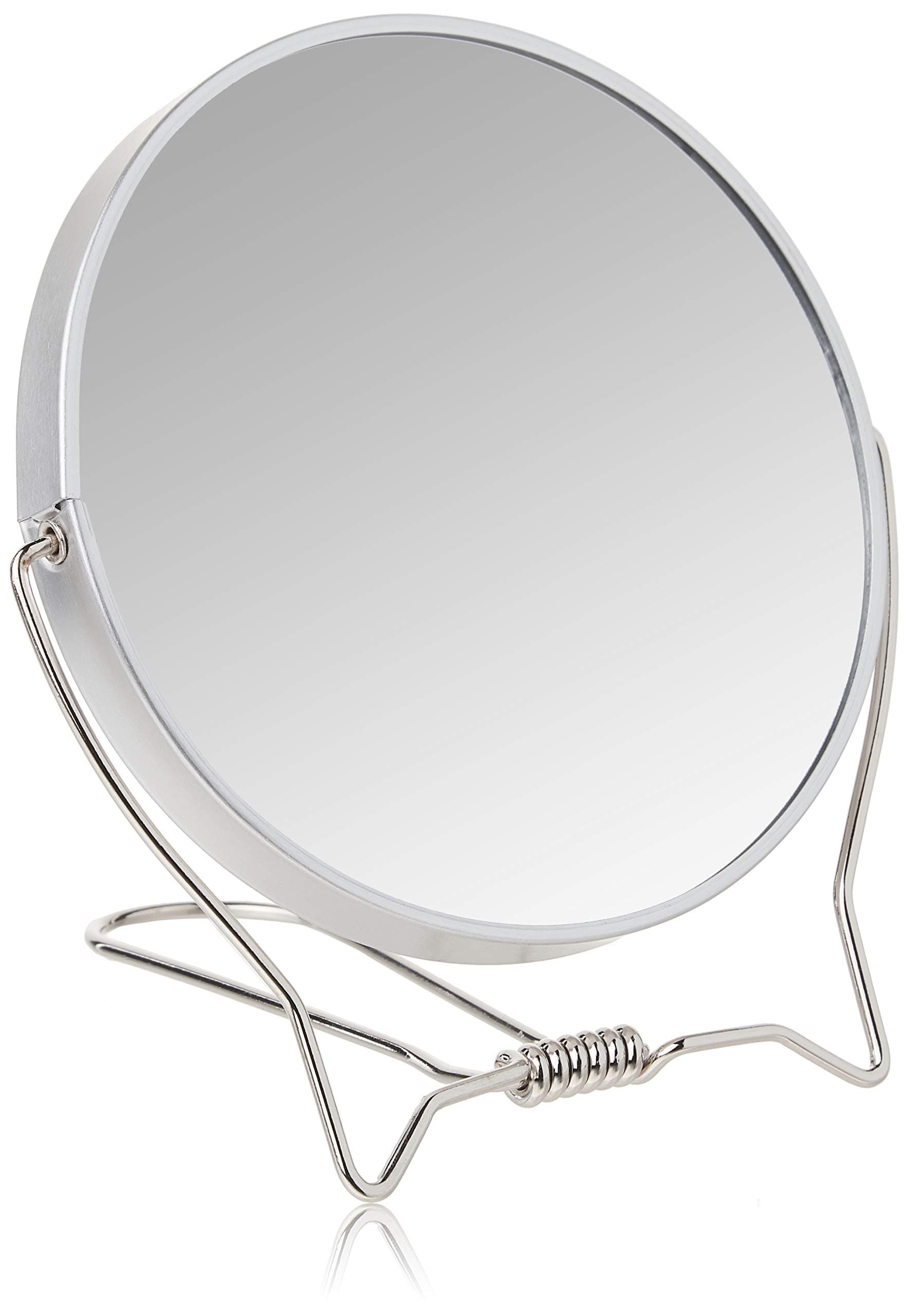 Two-Sided Makeup Mirror with Stand - 1X and 3X Dual Sided Magnification - Lightweight & Portable Table Top Magnifying Vanity Mirror