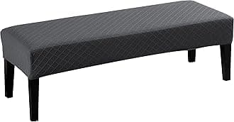 Liykimt Stretch Dining Bench Cover,Bench Slipcover Jacquard Anti-Dust Removable Washable Upholstered Rectangle Bench Seat Protector Cover for Ding Room,Living Room, Bedroom, Kitchen(Dark Gray)