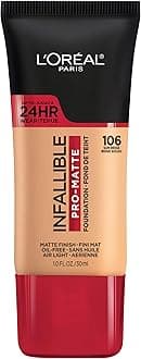 Infallible Pro-Matte Liquid Longwear Foundation Makeup, 106 Sun Beige, 1 fl. oz.