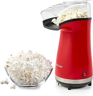 Nostalgia Air Popper Popcorn Maker – 16 Cups Oil-Free Pop Corn – Includes 4-oz Measuring Cup – Perfect for Family Movie Nights – Red