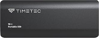 Timetec 256GB Portable External SSD USB3.2 Gen2 USB-Type C Up to 560MB/s Ultra-Slim Flash Aluminum Mini External Solid State Drive - Black