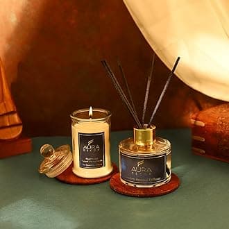 Luxury Reed Diffuser & Scented Candle Gift Set with Premium Fragrance of Blue Sage & Lavender