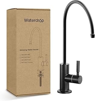 Waterdrop G2FCT-BLK Drinking Water Faucet, Reverse Osmosis Faucet, Water Filter Faucet for Kitchen Bar Sink, Single Handle, Easy to Install, Lead-Free, Stainless Steel, Black