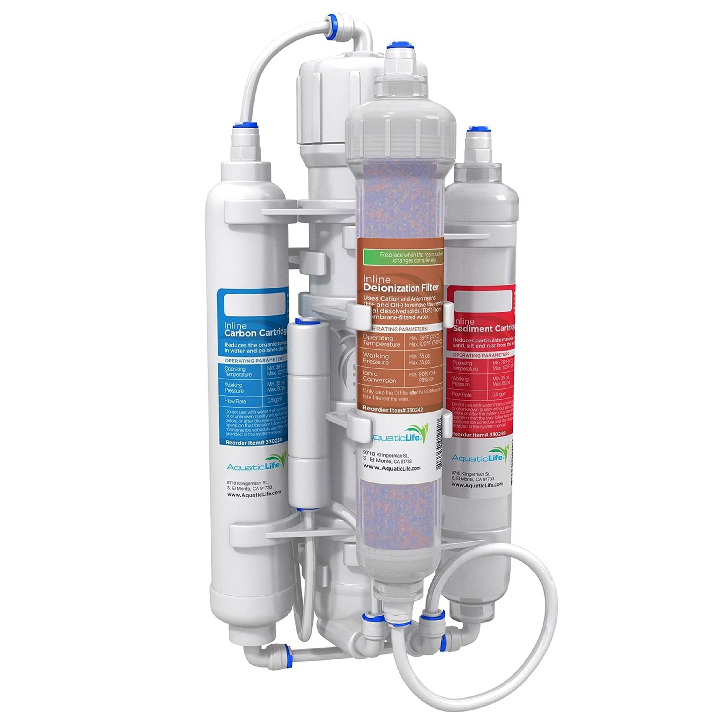 Buddie Four Stage Reverse Osmosis System with Colour Changing Mixed Bed Deionization Cartridge