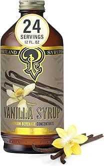 Portland Syrups Vanilla Syrup – Flavoring for Coffee, Lattes, Cold Brew, Macchiatos, Cocktails, & Desserts – Ideal for Drinks & Adding a Vanilla Touch to Any Beverage – 12 oz, 24 servings (Pack of 1)