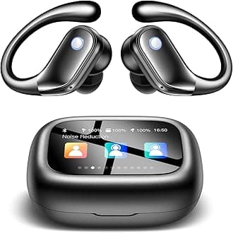 Wireless Earbuds, Sport Ear Buds with Multifunctional Touch Screen, Bluetooth 5.4 Headphones, Bass Stereo Sound, 5 EQ Over-Ear Earbuds for Sports/Workout/Gym-Black