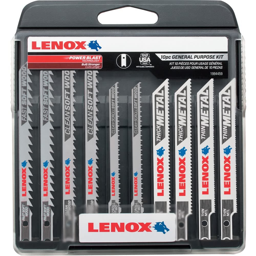 LenoxTools 1994459 U-Shank General Purpose Jig Saw Blade Kit with Hard Case, 10Piece