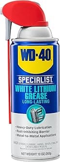 White Lithium Grease Spray with SMART STRAW SPRAYS 2 WAYS, 10 OZ