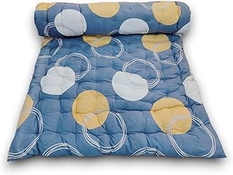 Soft Cotton Foldable Mattress | 3D Printed Grey White Design Single Firm Gadda | Lightweight 1 Sleeping Capacity | 3 x 6 ft or 72 x 36 Inches | Hypoallergenic Breathable