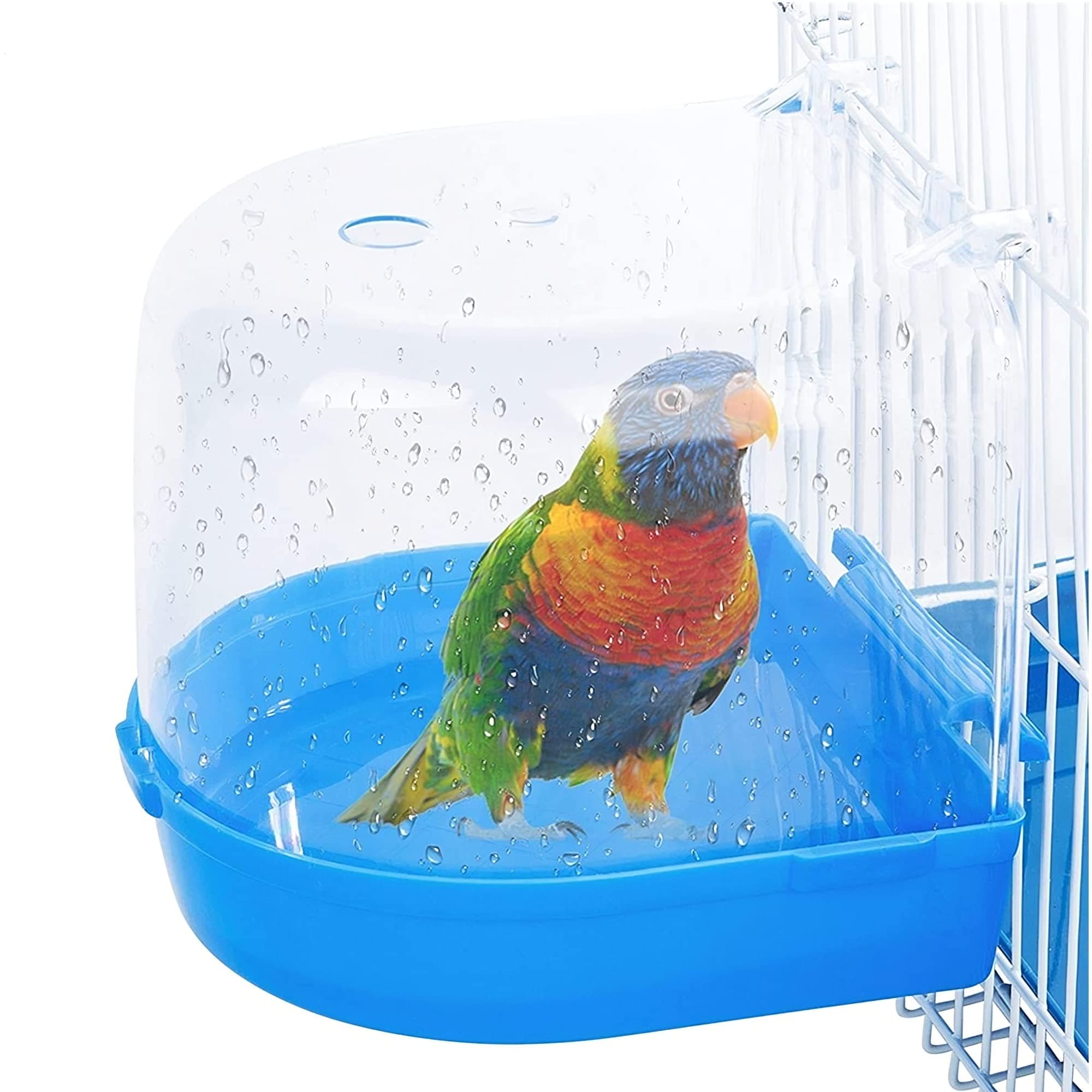 Beauenty Hanging Bird Bath Box,bird Bath For Cage,caged Bird Bathing Tub With Water Injector,bird Cage Accessories Suitable For Cockatiel,macaw,bird,parrot,parakeet,conure,canary And Parrot Etc