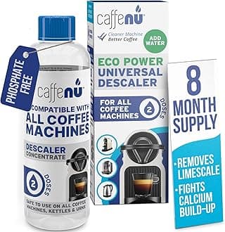 Caffenu Universal Coffee Machine Descaler Compatible with Nespresso, Lavazza, Dolce Gusto & Philips - 200ml (2 Uses) - Limescale Remover for Hotter, Better Tasting Coffee
