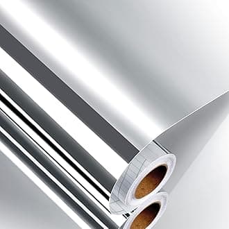 Decotalk Adhesive Mirror Sticker, 12"x590" Mirror Sheet for Crafts, Reflective Mirrors Wallpaper Peel and Stick, Soft Mirrors Sticker Self Adhesive, Flexible Reflective Sheets Decals Non-Glass