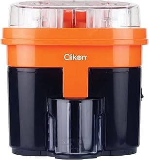 Clikon - Electric Citrus Juicer, Dual Squeezers, One Touch Operation, Fully Detachable Parts, 90 Watts (Black & Orange)
