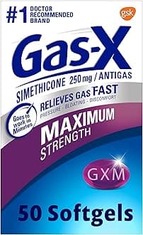 Maximum Strength Gas Relief Softgels with Simethicone 250 mg for Bloating Relief - 50 Count