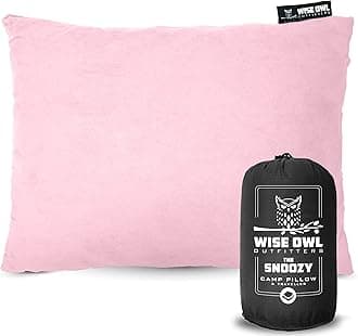 Wise Owl Outfitters Camping Pillow - Camping Essentials and Travel Pillow for Airplanes, Camping, and Travel - Memory Foam Washable Pillow - Small/Medium