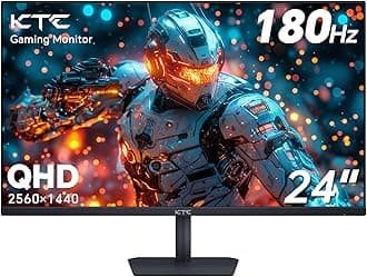 KTC 24" Gaming Monitor 180Hz 144hz Monitor QHD(2560x1440p) l Up to 1MS | Fast IPS Monitor |122% SRGB | 2X DP & 2X HDM| Tilt Xbox PS5 Switch|100×100mm VESA Compatible