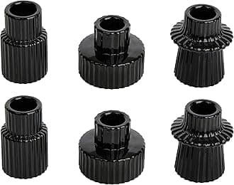 Taper Glass Candlestick Holders Tealight Candle Holders for Table Centerpieces, Wedding Decor and Dinner Party (6 Pcs, Black)