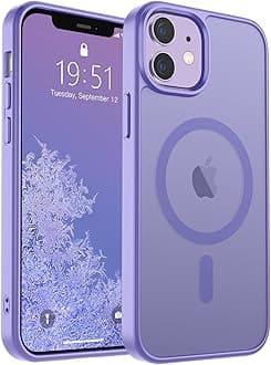SUPFINE Magnetic for iPhone 12 Case/iPhone 12 Pro Case (Compatible with MagSafe) (Military Grade Drop Protection) Slim Translucent Matte Shockproof with Anti-Fingerprint Phone Case,Purple