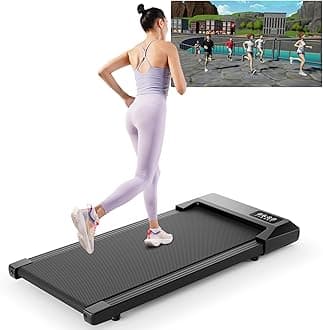 DeerRun Raceable Walking Pad Suitable for High-tech Equipment, Max 136kg Under Desk Treadmill with APP Control, 1864W Running Machine with Multi-Runner Races for Home and Office,Door to Door Delivery