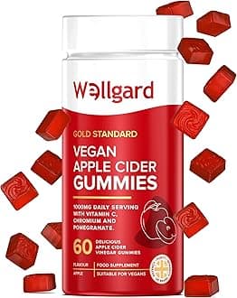 – Vegan Apple Cider Vinegar Gummies, Gold Standard 1000mg ACV Gummies with Vitamin C, Chromium and Pomegranate, Non-GMO, Gluten-Free & Gelatine-Free