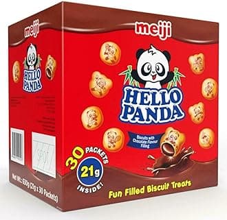Meiji Biscuit Hello Panda Snacks Chocolate, 630 g, Pack of 30