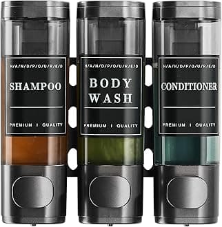 Shower Soap Dispenser Wall Mounted No Drill Shampoo Dispenser for Shower Wall Shampoo and Conditioner Dispenser Bathroom Hotel 3 * 300ml Gungray