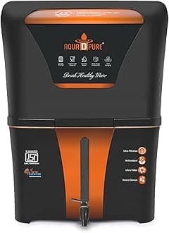 AQUA D PURE 4 in 1 Alkaline RO Water Purifier with 10 Stage Purification Filtration, UV, UF, TDS Adjuster and 12 Litre Large Storage Tank
