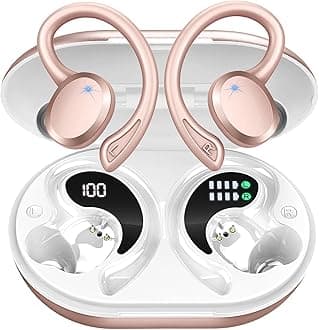 Rulefiss Wireless Earbuds Bluetooth Headphones, Bluetooth 5.3 Earbuds with Immersive HiFi Stereo, 48Hrs Wireless Ear Buds Over Ear, HD Mic, Comfortable Sport Earhooks, IP7 Waterproof in Ear Earphones