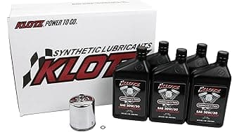 Klotz 5 Quart 20W/50 Synthetic Motor Oil Change Kit for 1986-2022 Evolution Sportster – Basic Kit