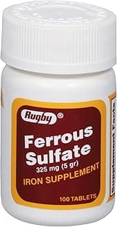 RUGBY LABORATORIES - Ferrous Sulfate 325 mg. - 100 Tablets