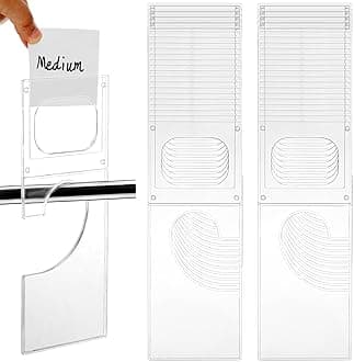 Kathfly Closet Dividers Plastic Closet Dividers for Hanging Clothes Transparent Rectangle Clothing Rack Size Dividers, Organize Clothes (20 Pack)