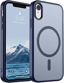 SUPFINE Magnetic for iPhone XR Phone Case(Compatible with MagSafe)(Military Grade Drop Protection) Slim Translucent Matte Shockproof with Anti-Fingerprint Phone Case,Navy Blue