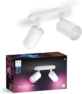 Philips Hue White & Color Ambiance Fugato Spot 2 FLG. White 2x350lm, dimmable, 16 Million Colours, app-controllable, Compatible with Amazon Alexa (Echo, Echo Dot)