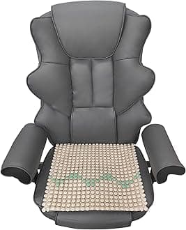 HOMREST 6-Point Massage Office Chair with Cooling Seat Cushion for Summer,Heating Executive Chairs,Ergonomic Home Office Desk Chairs with Retractable Footrest and Reclining Function(SlateGray‌+Beige)